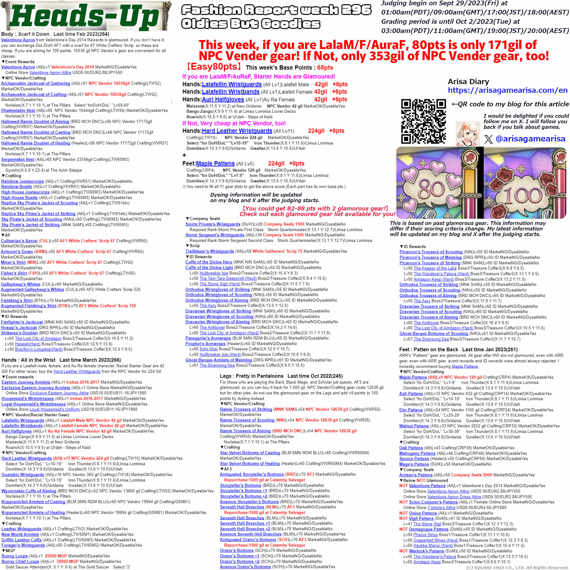 Fashion Report week 296 Heads-Up Guide