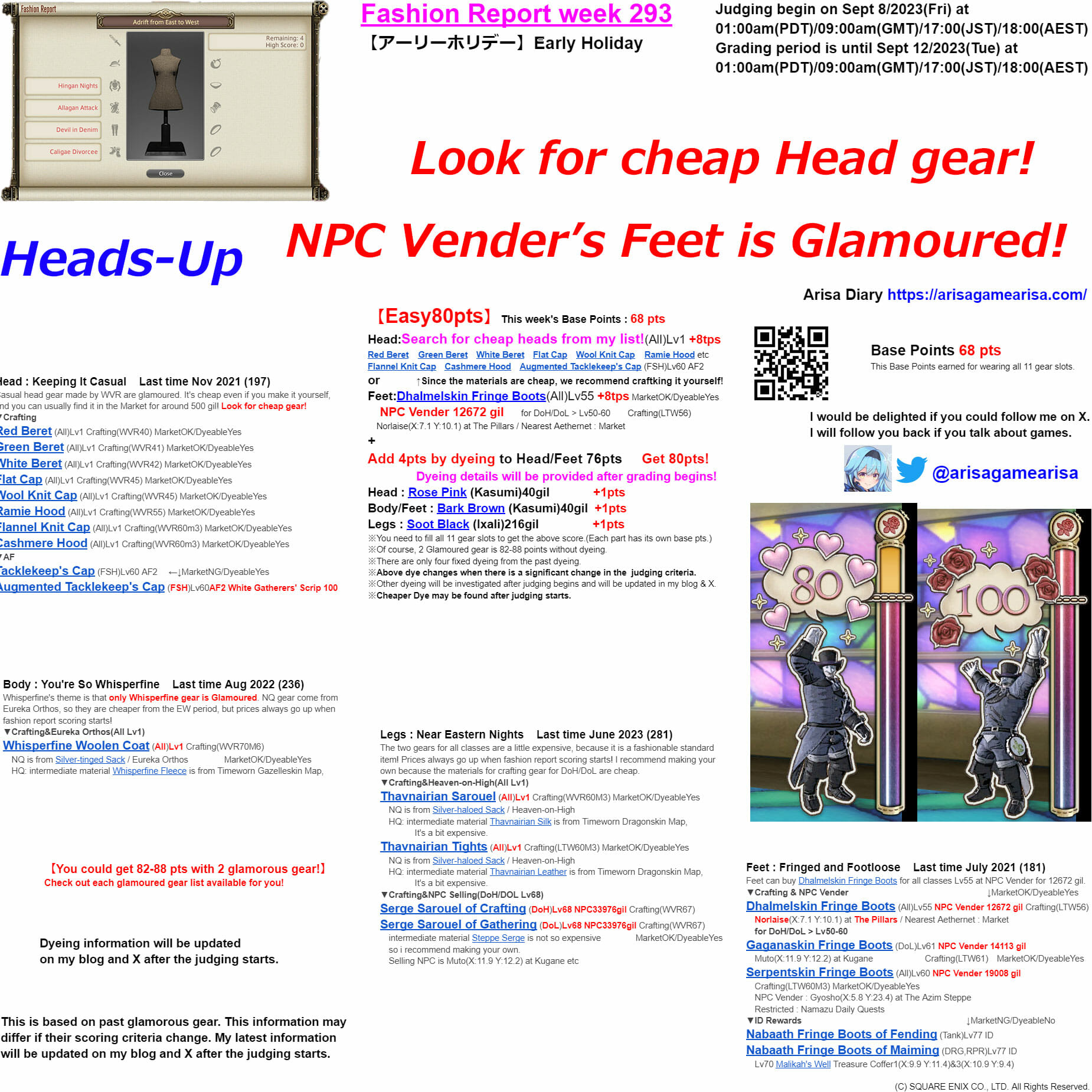 Fashion Report week 293 Heads-Up Guide